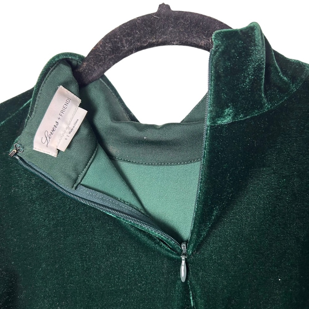 Lovers + Friends Green Velvet Long Sleeve Dress - Picture 6 of 9